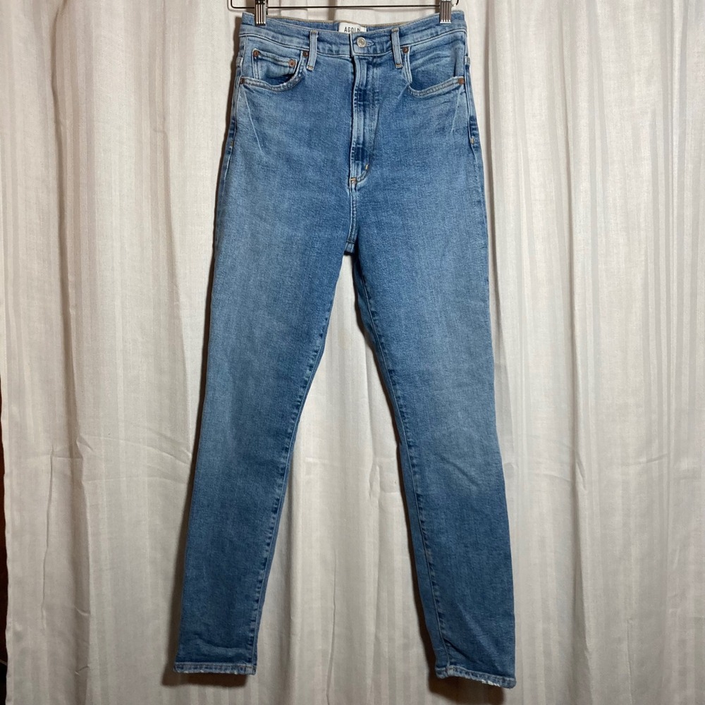 AGOLDE Pinch‎ Waist High Rise Skinny Jeans Medium Blue 27 A165B-1256 Minimalist